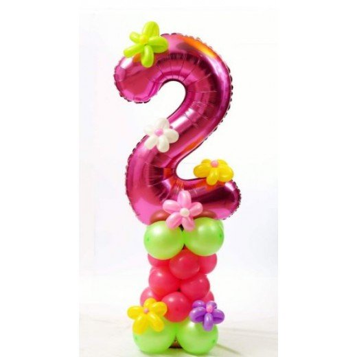 2nd  Pink  colour Birthday  Balloons Bouquet
